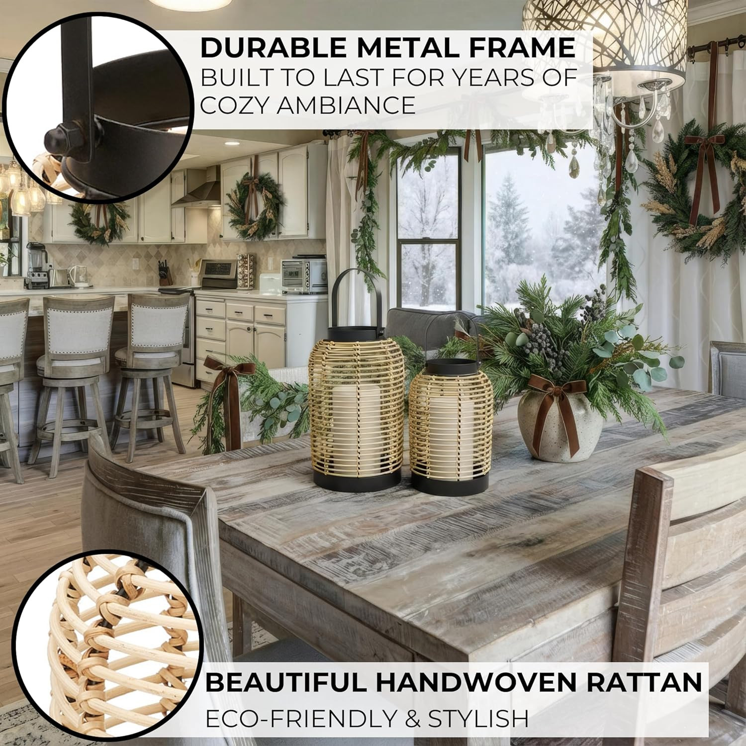 Natural Rattan Boho Lanterns – Handcrafted Chic Decor to Enhance Your Home