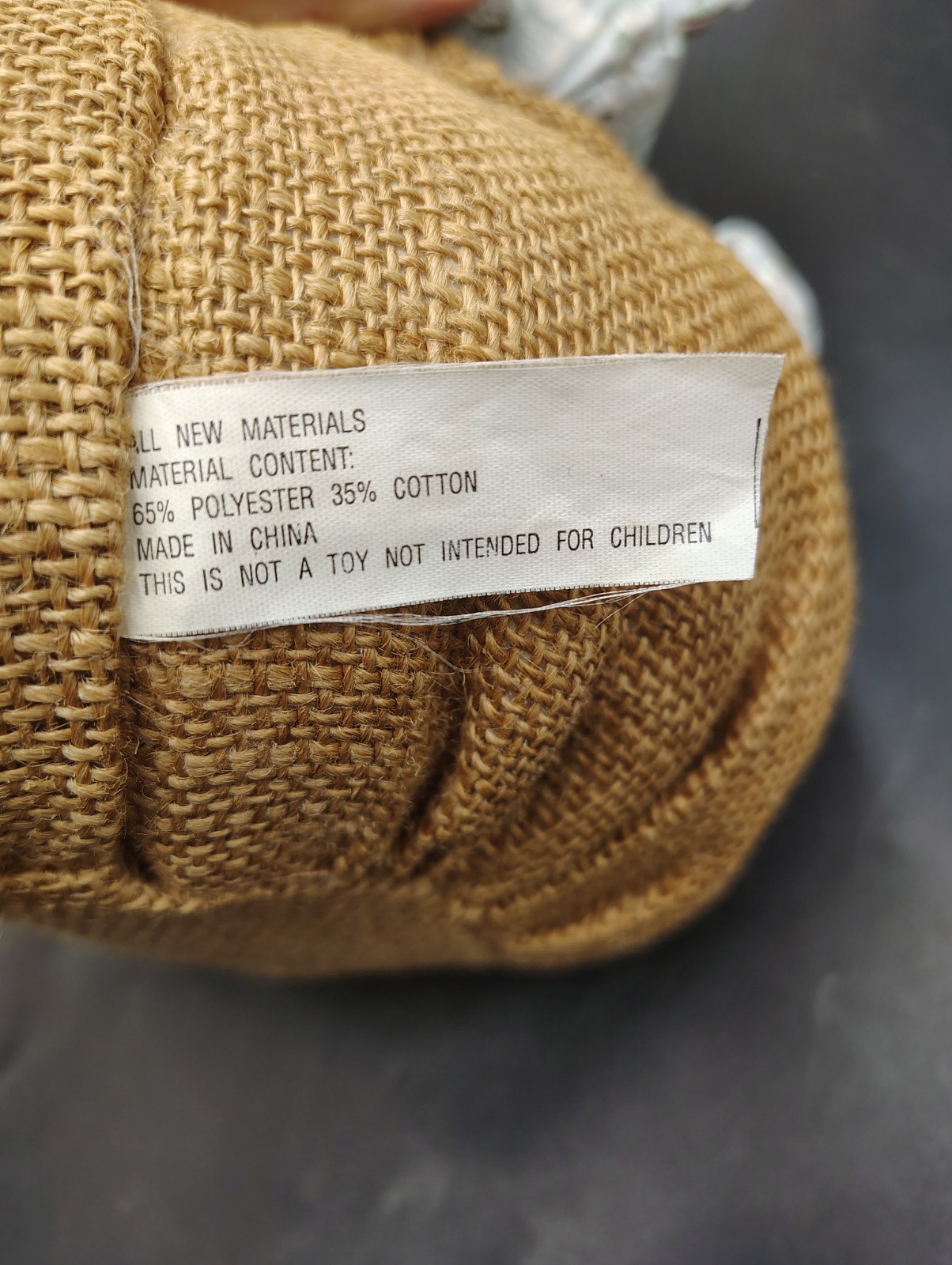 VTG Floral Teddy Bear Burlap Pumpkin Fabric Doorstop 9 Inch Heavy 3 Lb