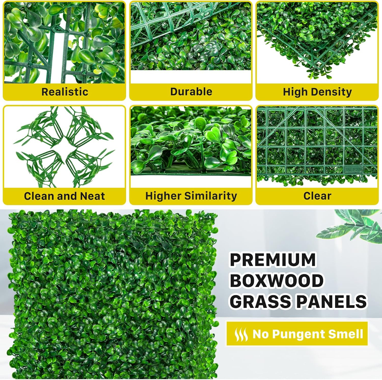 12 PCS Grass Wall Panels,10 X 10 Inch Grass Wall Panels,Artificial Boxwood Panel