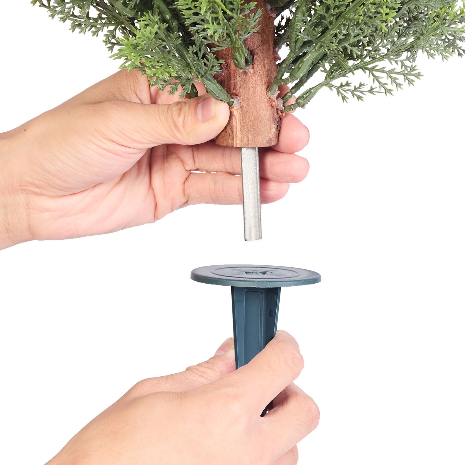 Uimoso Artificial Topiary Cypress Tree with Ground Spike 16-Inch Faux Plant