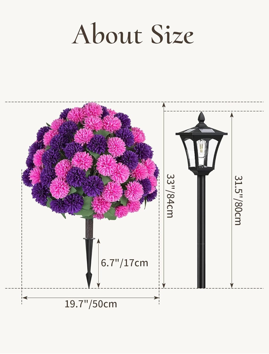 Artificial Mum Topiary Ball: 33″ Fake Chrysanthemum Flower with Spike Set of …