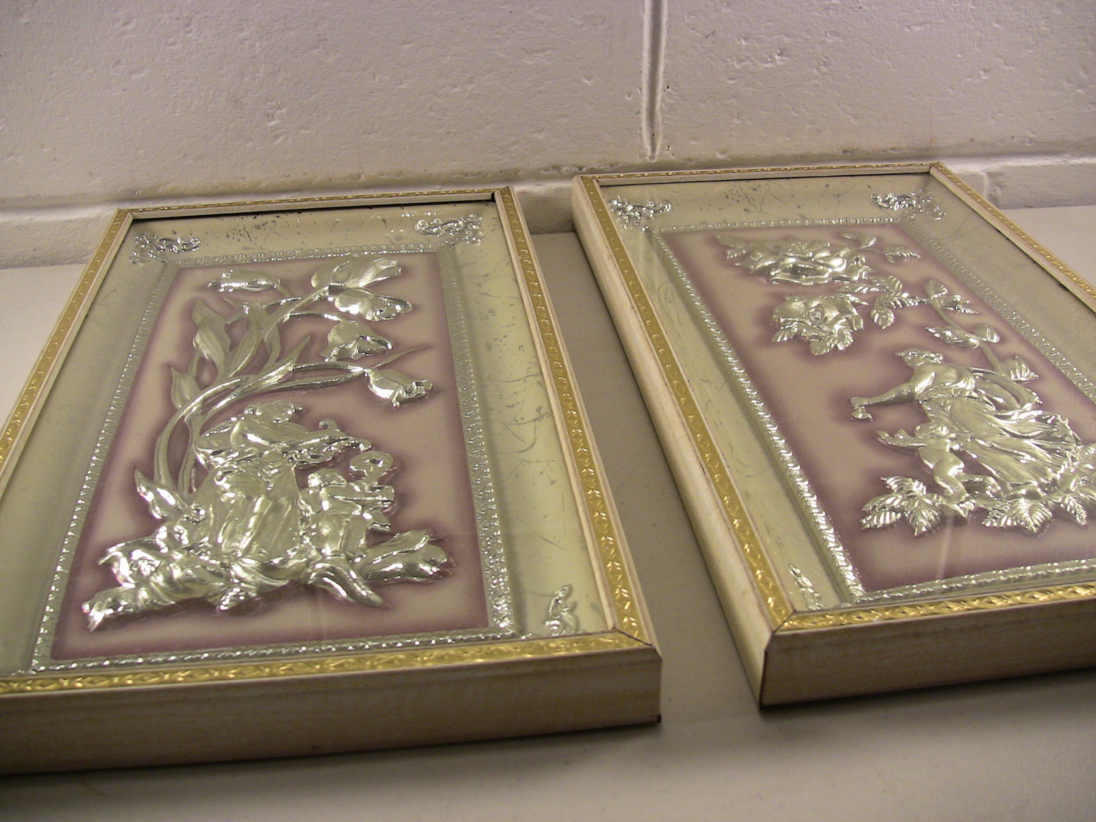 Vintage Cherub Pictures Wall Decor Goddess Nymph Flower Garden Shabby Cottage 3D