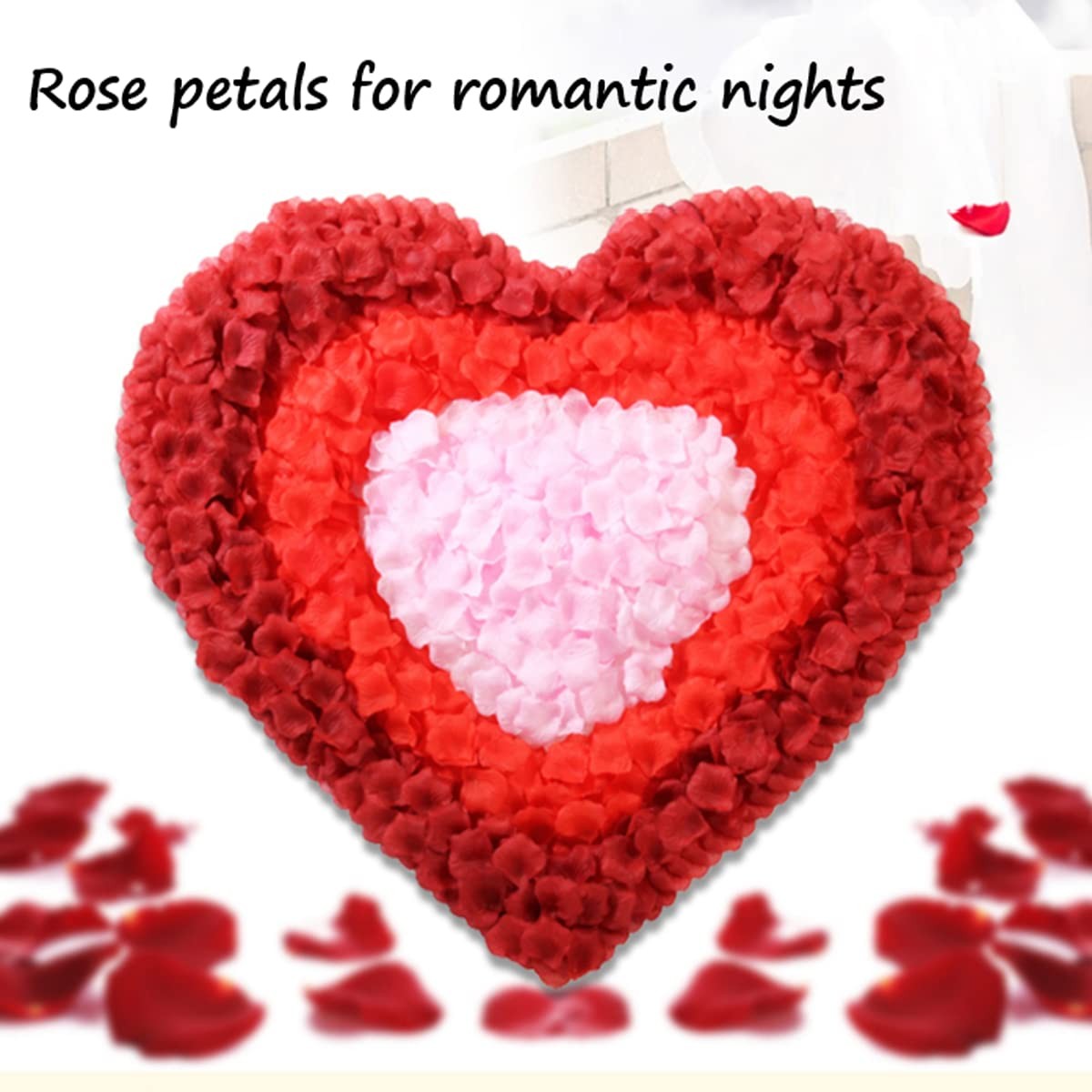 3000 PCS Red Rose Petals, Artificial Silk Flower Rose Petals, Fake Rose Petal…