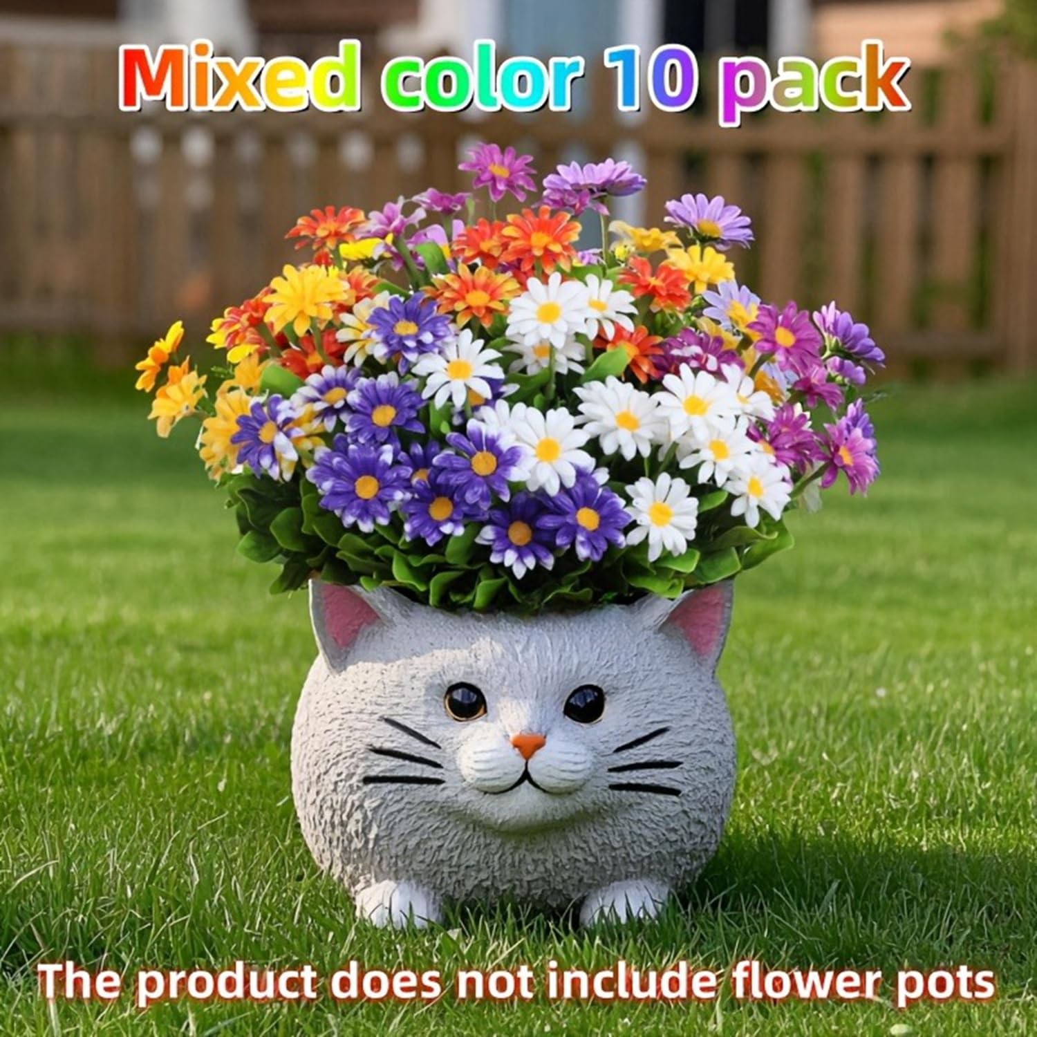 10 Bunches Outdoor/Indoor Artificial Flowers,Plastic Flower,Daisy Imitation F…