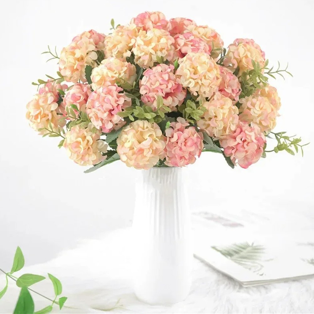 1PCS 10 Flower Head Hydrangea Fake Flowers Luxury Bouquet Wedding Decoration