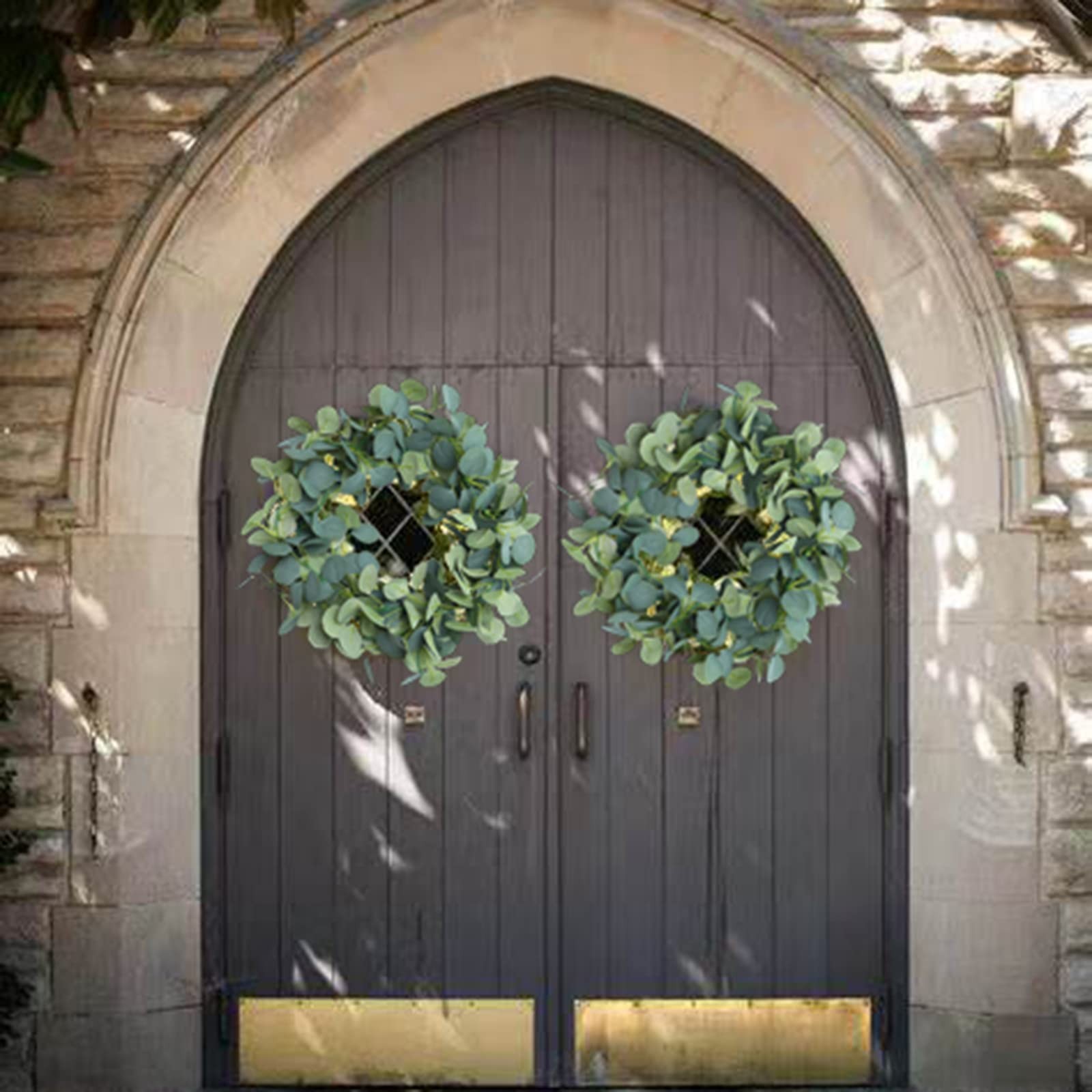2 Pack Artificial Eucalyptus Garland Faux Silk Leaf Silver Dollar Eucalyptus …