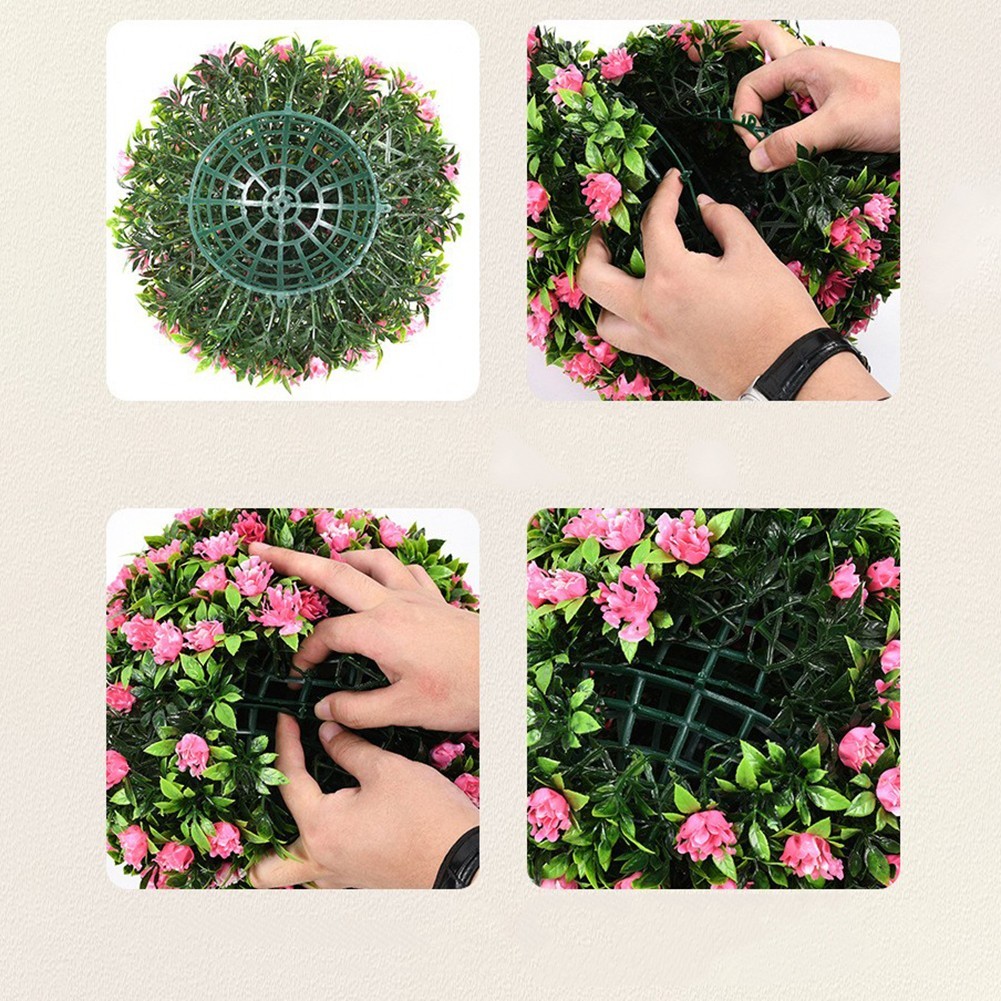 Set of 2 Faux Plant Balls Artificial Flower Balls 25cm for Hanging Decoration