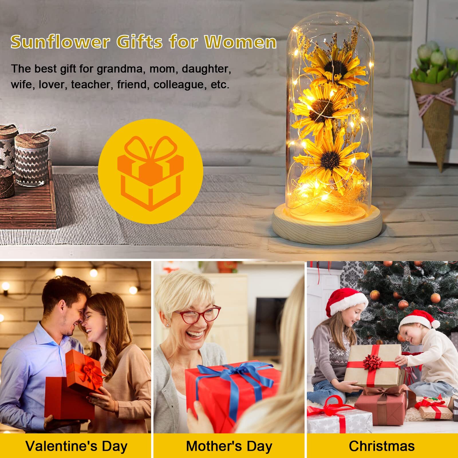 Socathey Mom Grandma Gifts on MotherS Day Eternal Sunflower Gifts for Women A