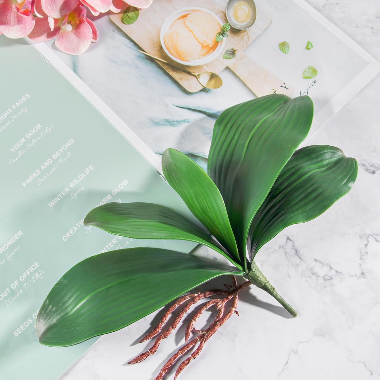 Miracliy Phalaenopsis Orchid Leaves Fake Leaves Real Latex Touch Plants Arrangem