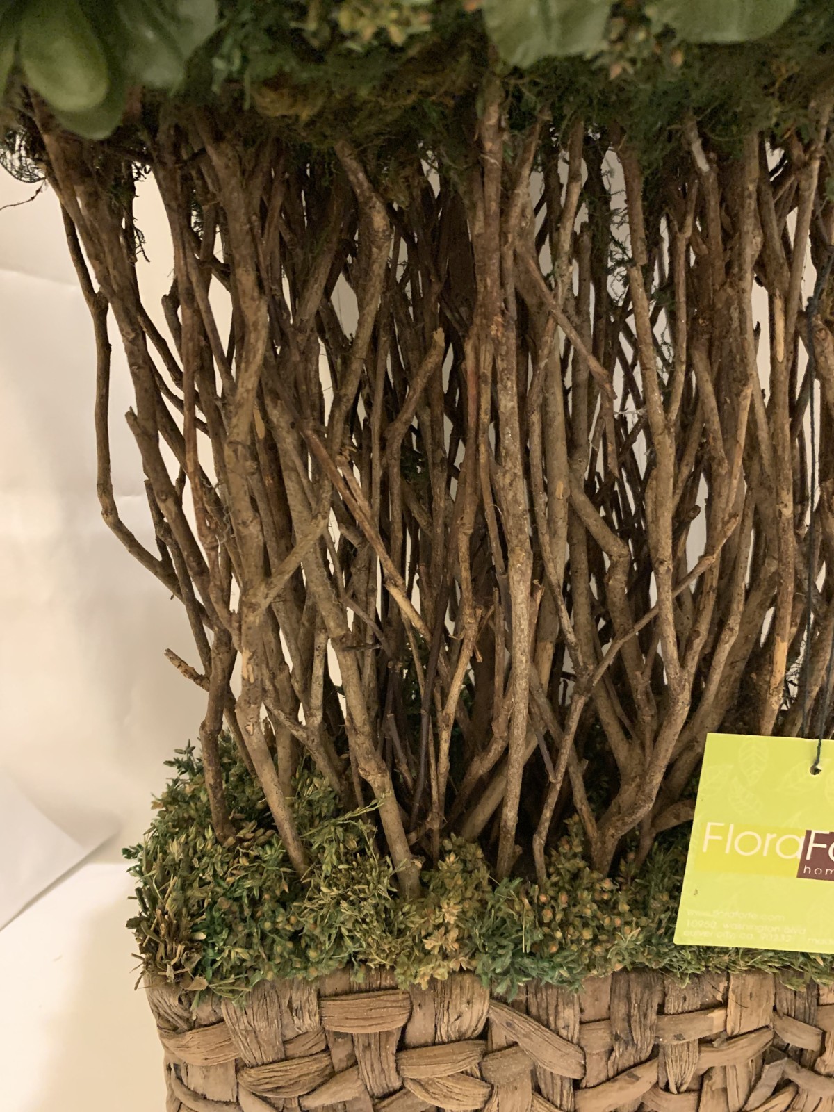 Tall Faux/Natural Topiary Arrangement in Woven Basket