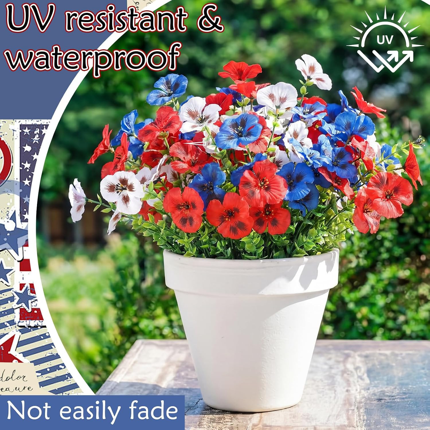 24 Pcs UV Resistant Fall Pansy Flower Picks for Home & Outdoor Decor