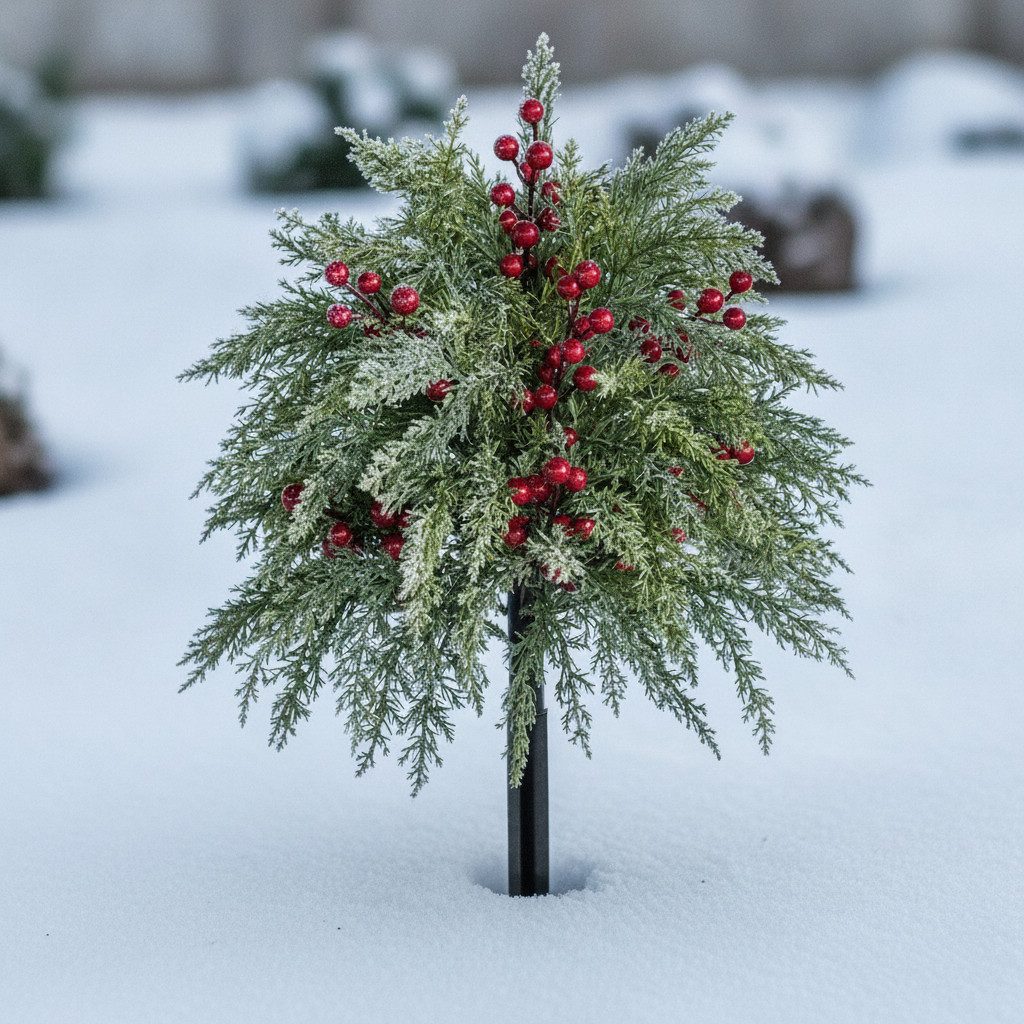 Christmas Tree Outdoor Artificial with Ground Stake, for Entryway – for Patio