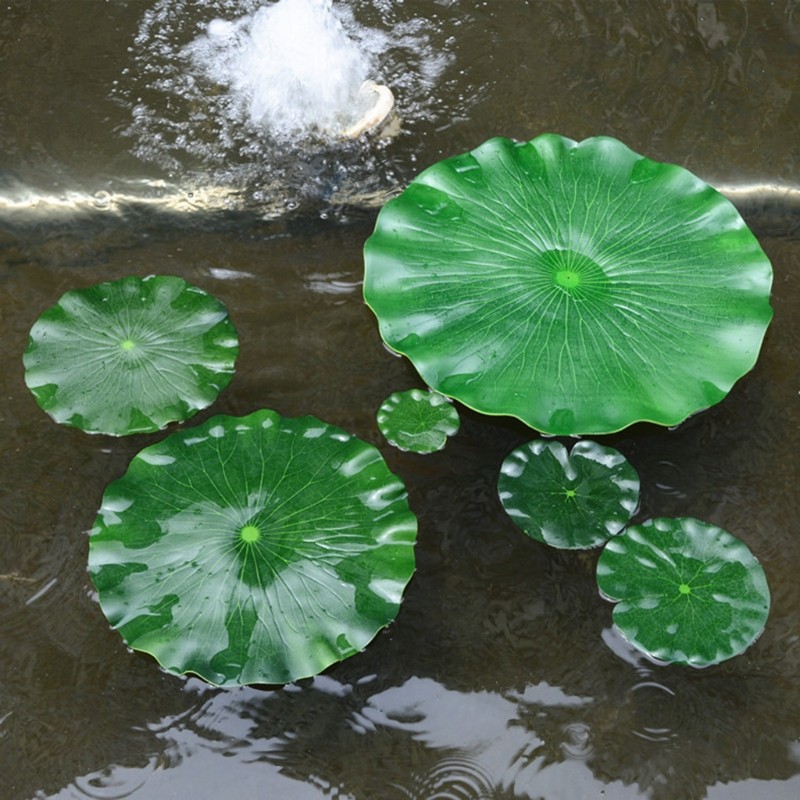 Artificial Lotus Leaves Floating Foam All Year Green for Pond Pool 4 Sizes