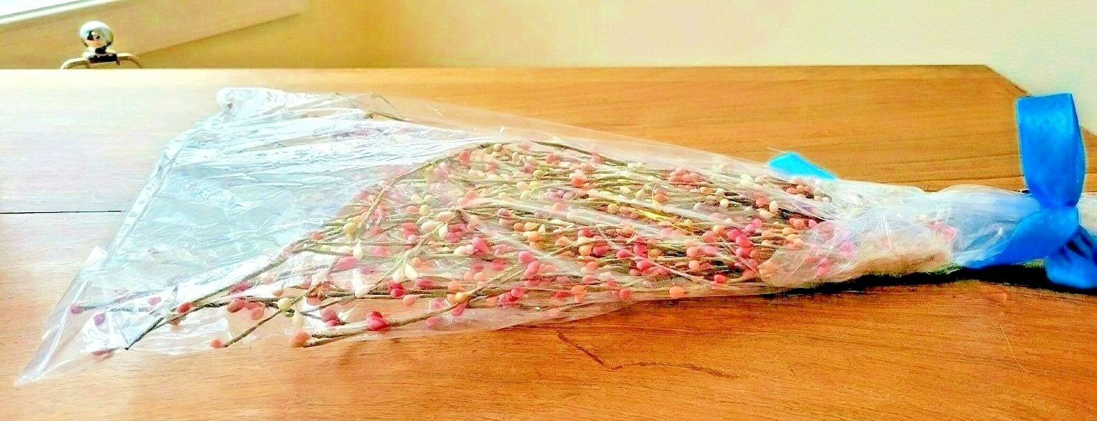 Set of Three (3) Artificial Pink 20 Branch Ea. Stem Berries Arrangement (NWOT)