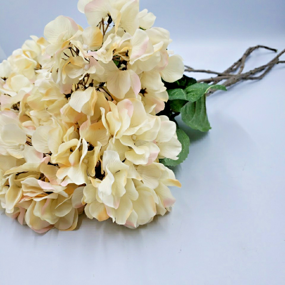 Large Faux Hydrangea Long Stem 27″ Artificial Flowers Realistic Floral Pick 6 PC