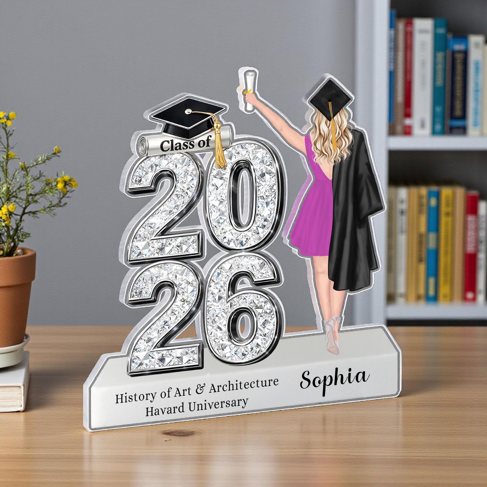 Personalized Graduation Acrylic Plaque Class of 2026, Custom Graduate Gift