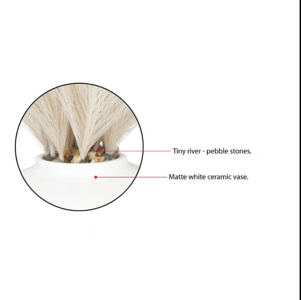 Better Homes & Gardens 14″ Artificial Pampas Grass in White Ceramic Vase