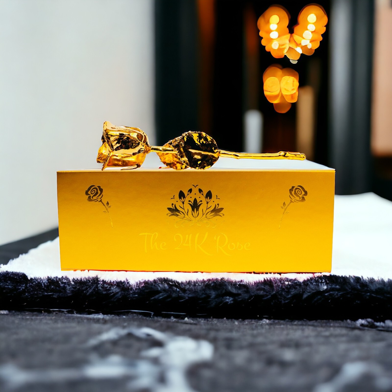 100% Natural Rose Dipped In 24K Gold, 11.5″, Wedding, Anniversary, Proposal,
