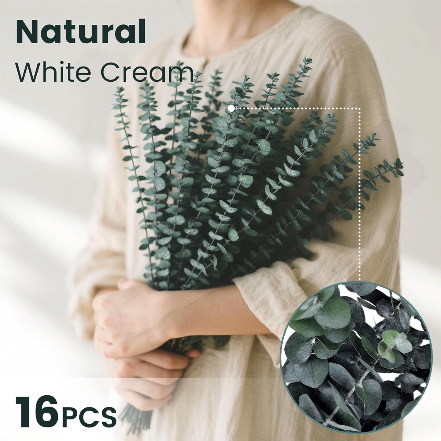 16PCS Real Dried Eucalyptus for Shower, 16″-17″ Natural Eucalyptus Stems Hang…