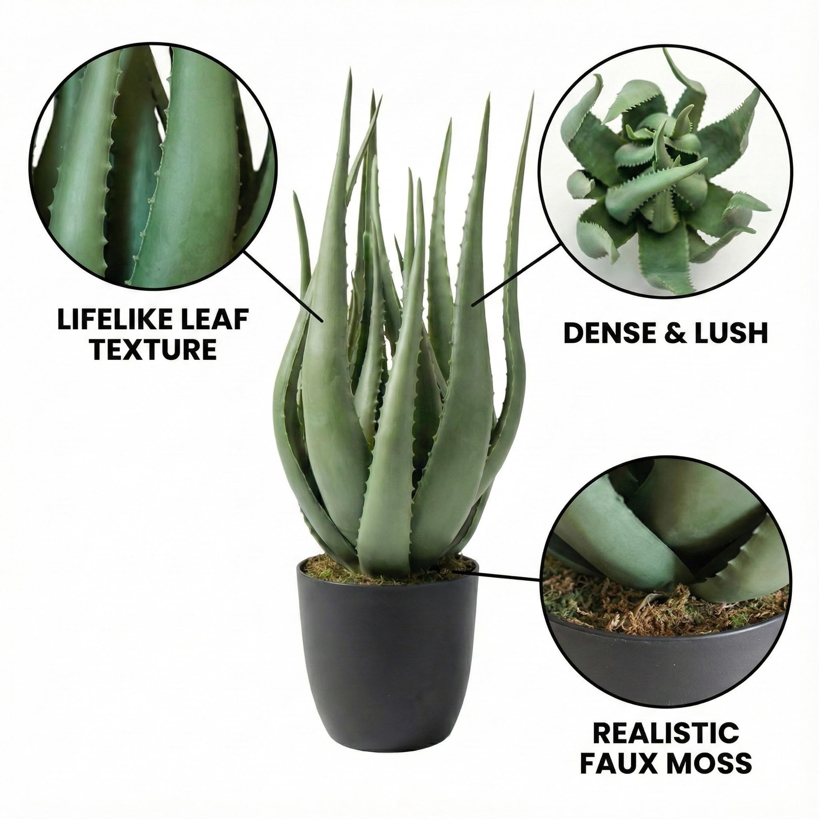 Volcuna 26 Inch Large Potted Artificial Aloe Vera Plant