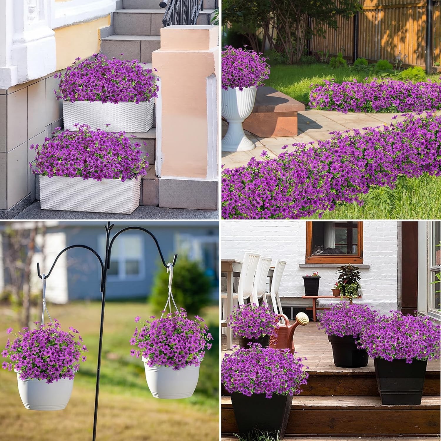 20 Bundles Fake Flowers Spring Artificial Flowers for Outdoors UV Resistant for