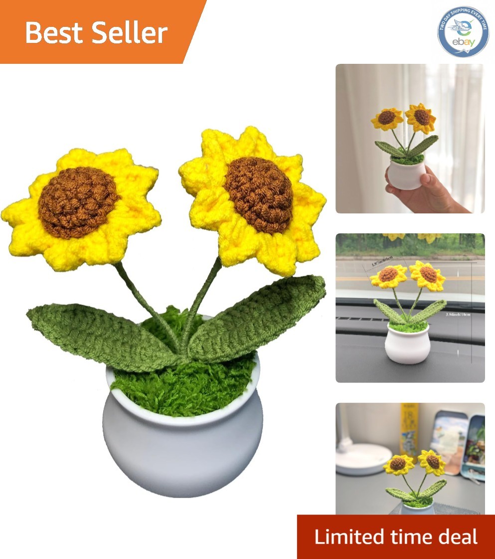 Realistic Handcrafted Sunflower Crochet Flower – A Thoughtful Gift Alternative