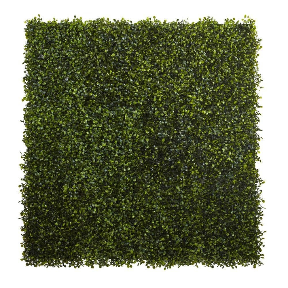 Nearly Natural 12×10 in Artificial Boxwood Hedge Panel Mat Set of 12