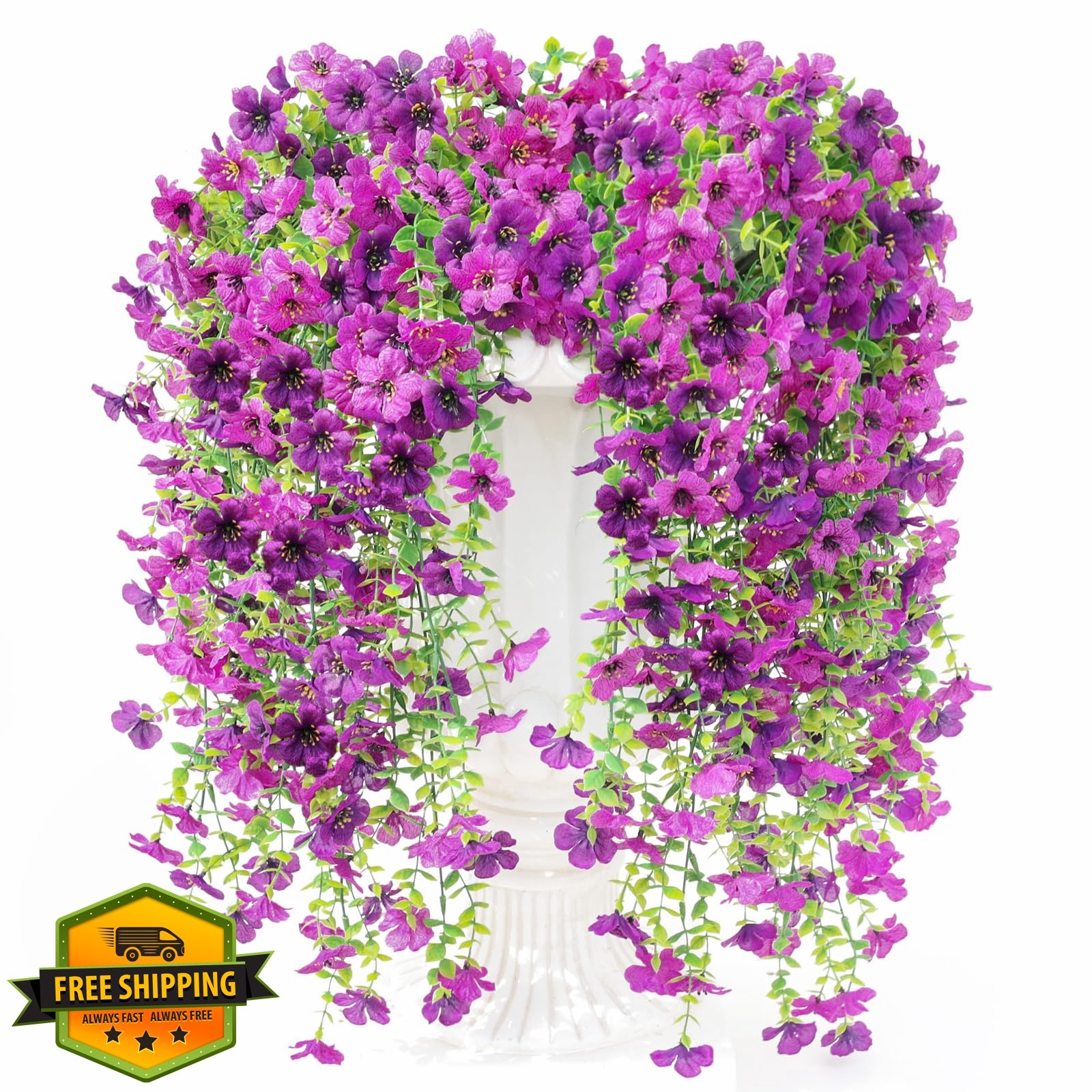 SAEUYVB 12 Pcs Artificial Flowers Mix Purple