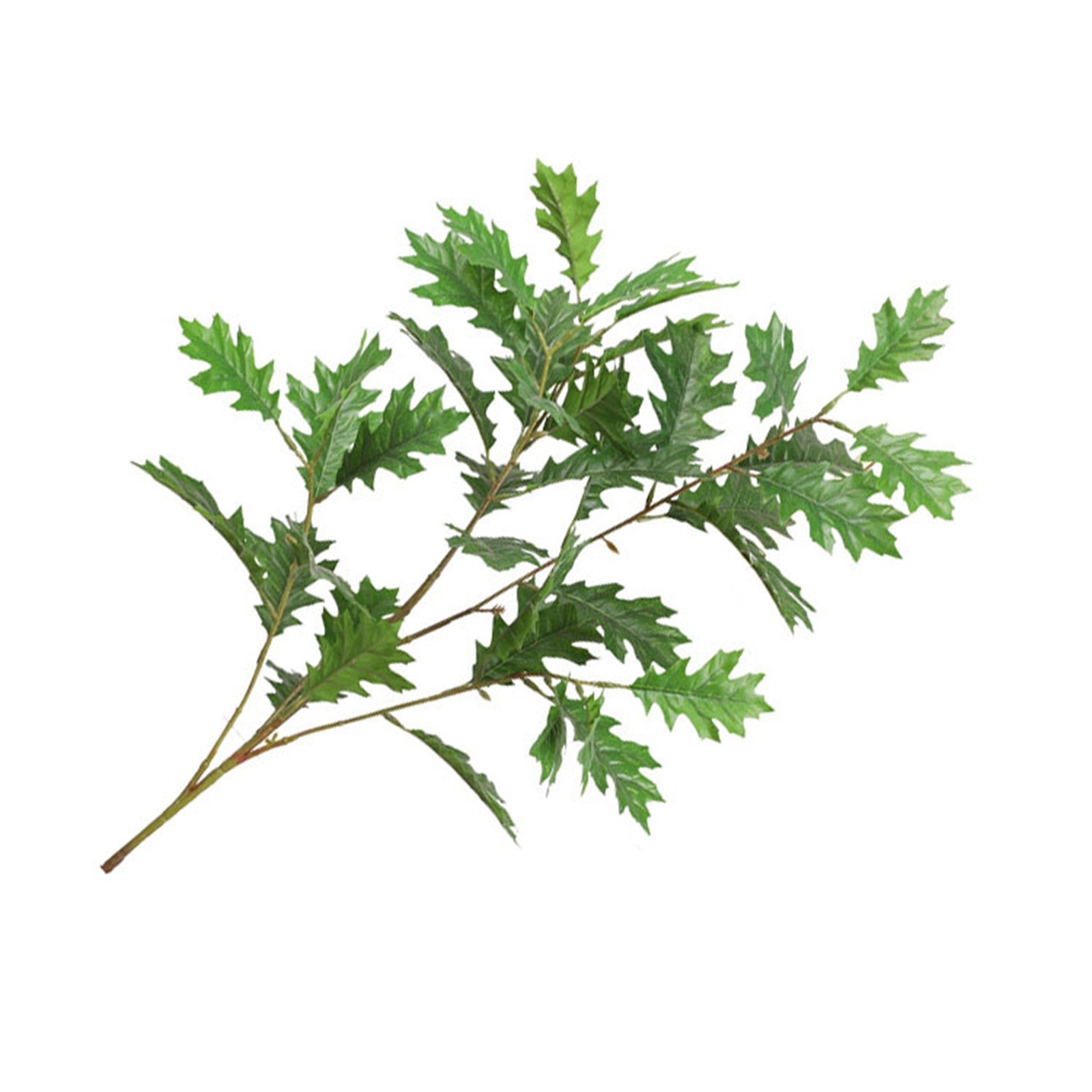 Artificial Oak Leaves Silk Fabric Leaves Iron Stem Decorative Faux Oak Leaves