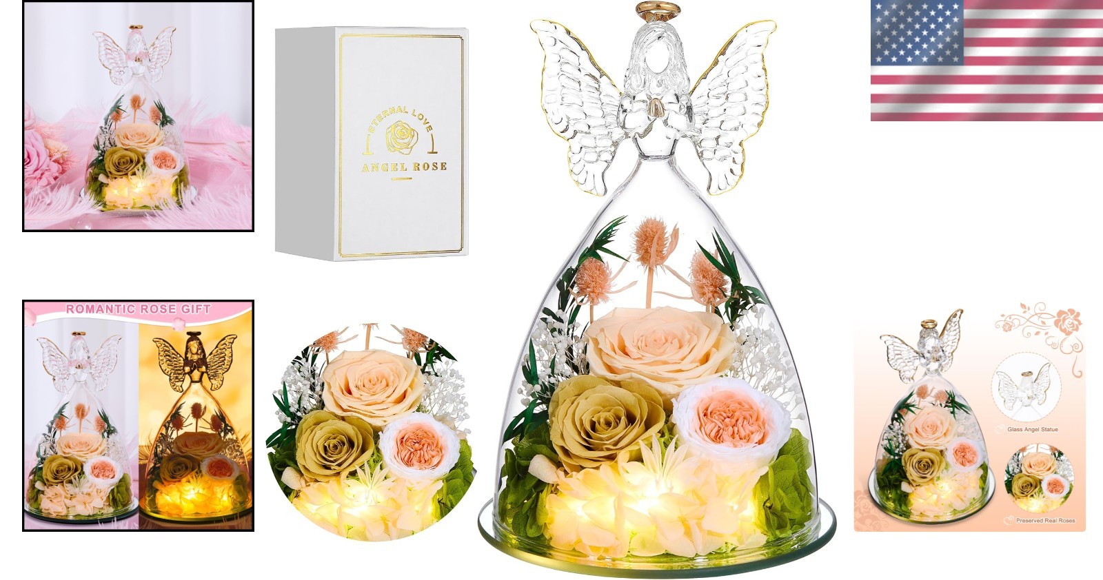 Forever Rose Gift for Women Angel Figurine