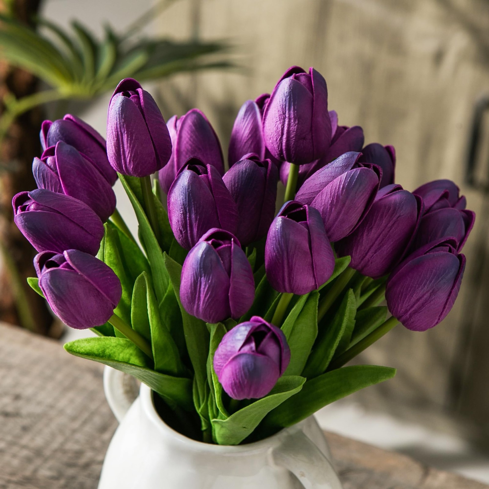 Purple Artificial Tulip Flowers 20pcs 13″ Tall Silk Fake – Perfect for Home