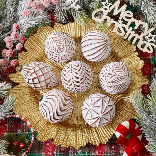 16Pcs Vintage Rustic Christmas Ball Ornaments – Large Shatterproof Bronze