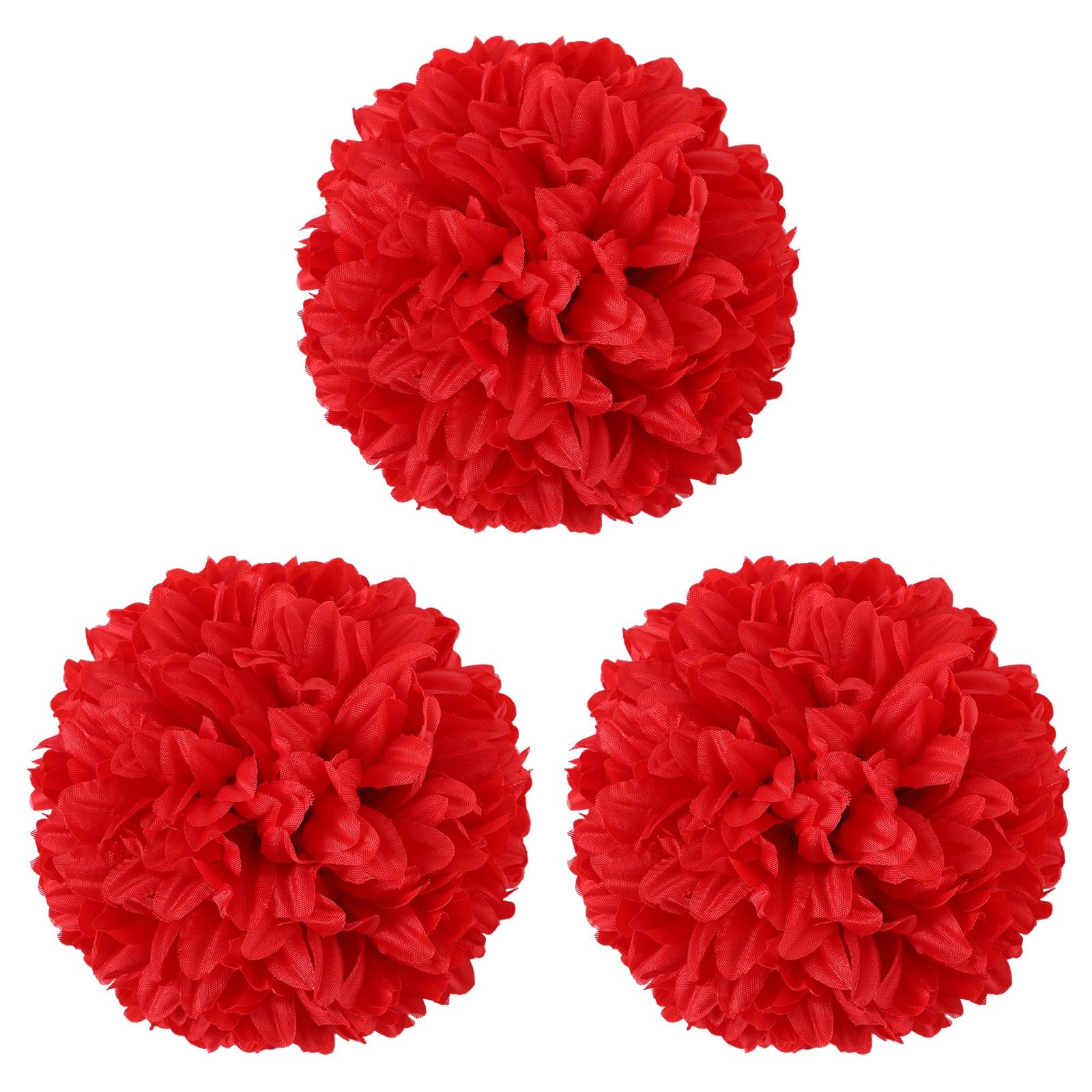 Red Homecoming Mum Flowers 6.5 Inch Silk Supplies 21 Layers Kits 3 PCS