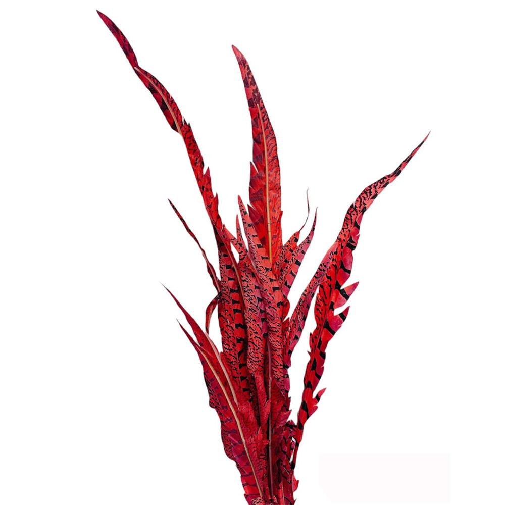 24″ Tall Burgundy Faux Feather Spray Artificial Boho Flowers, Modern Farmhouse