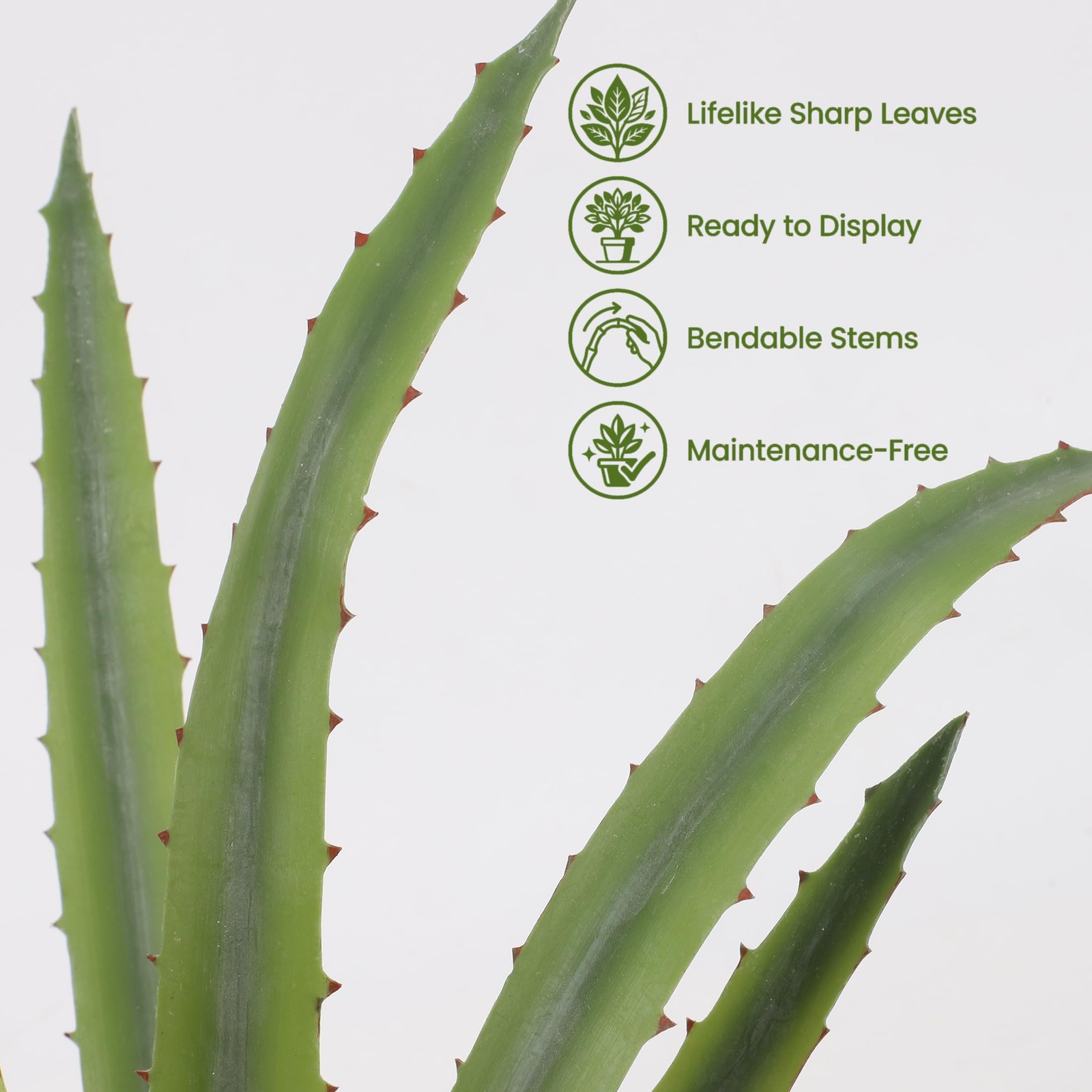 Artificial Agave Plant 17in Realistic Faux Succulent Plant in Pot