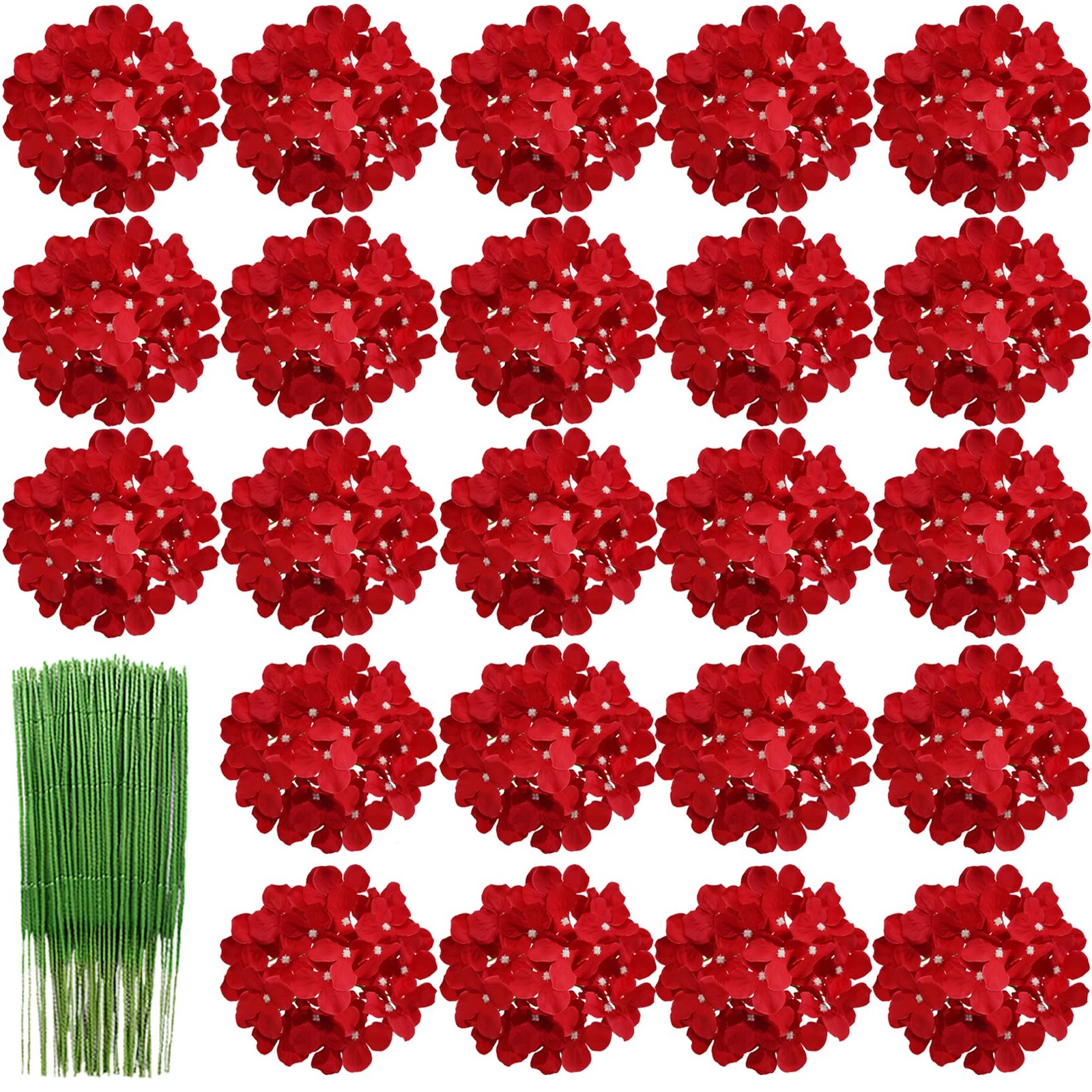 28 Pcs Silk Hydrangea Flowers Artificial Flowers 7 inch Hydrangea Head with s…