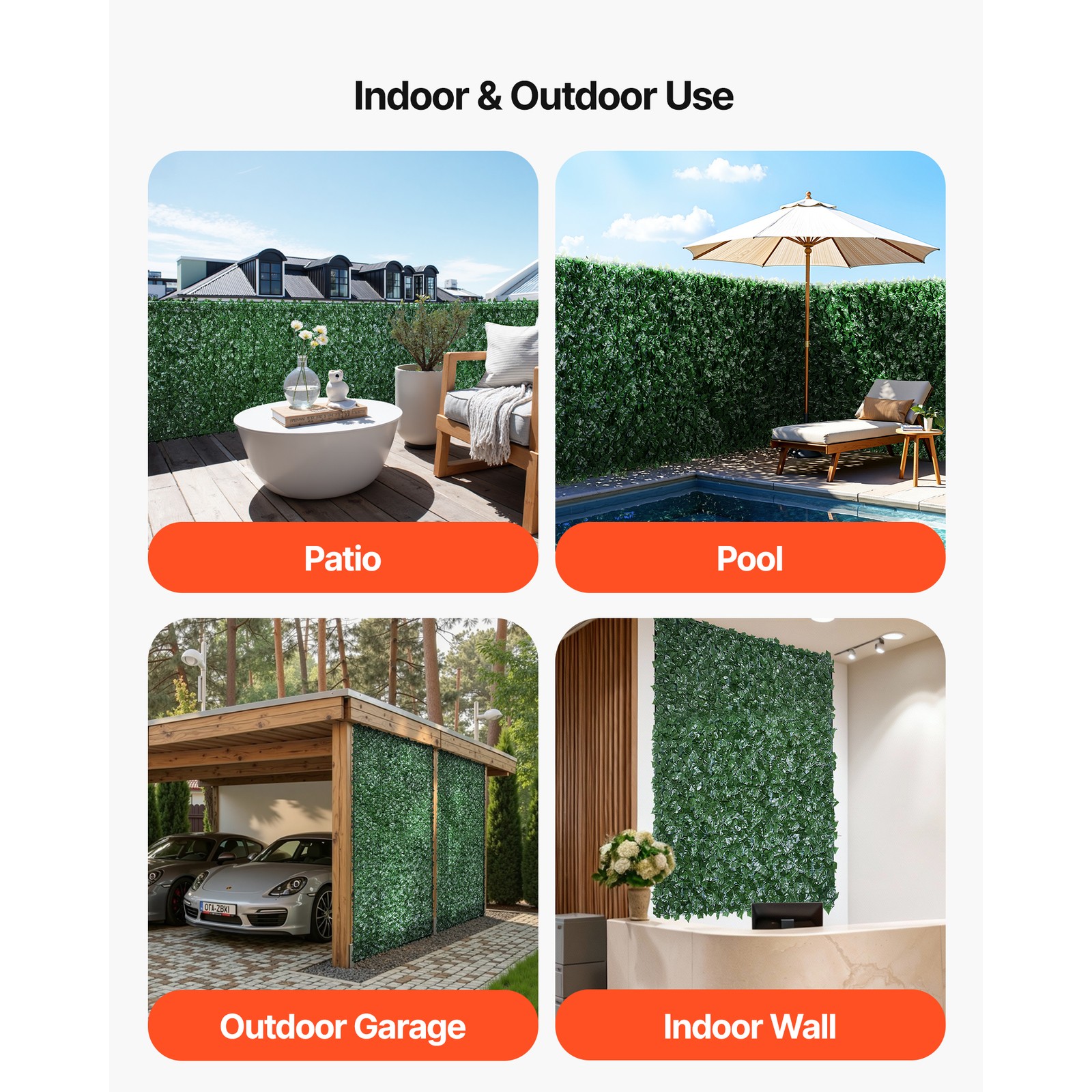 Uimoso 39″x98″ Artificial Faux Ivy Leaf Privacy Fence Screen Decor Panel Hedge