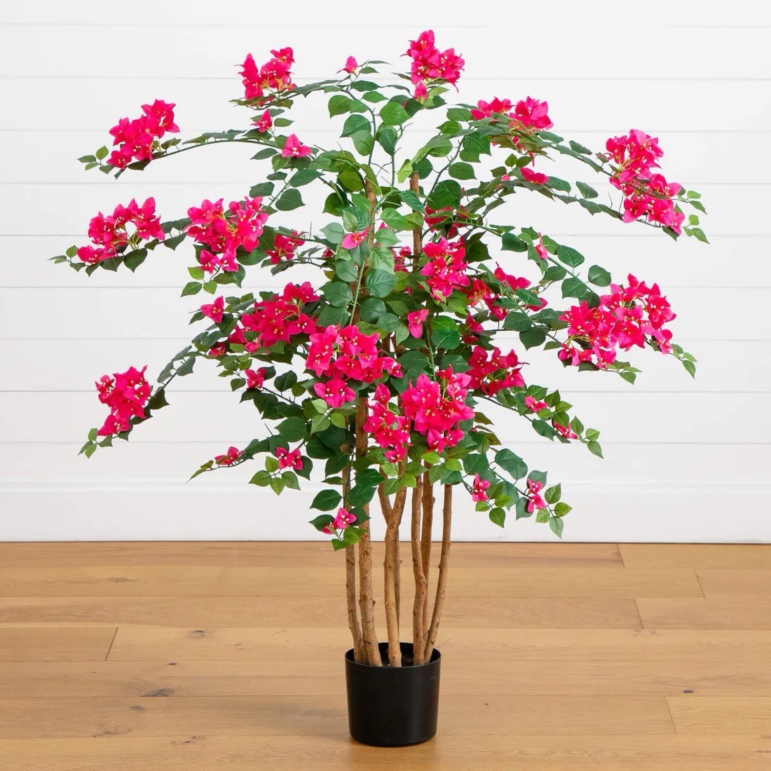 48″ Artificial Bougainvillea Tree Houseplant, Pink/Green Floral Decor