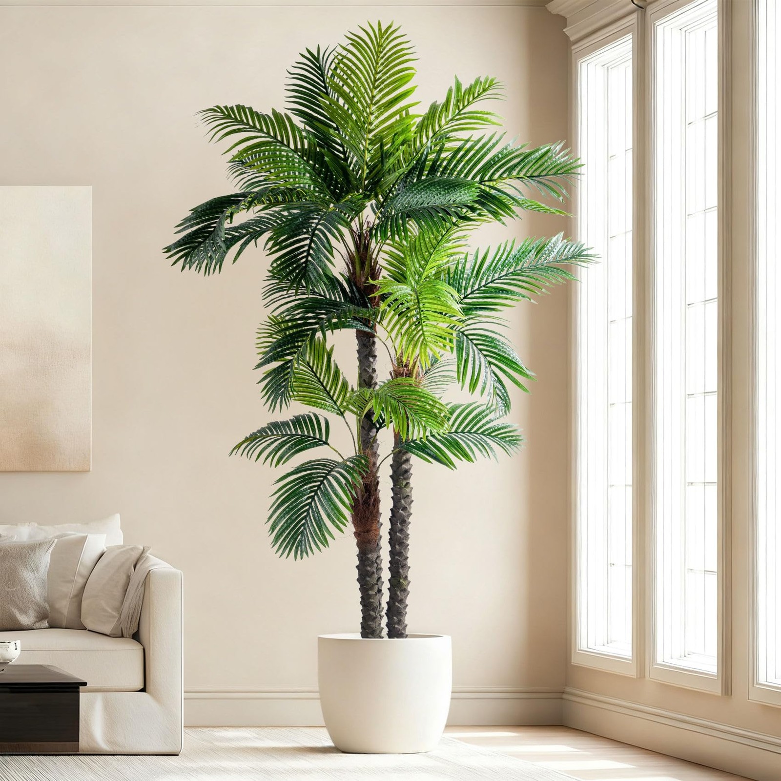 9.1FT Artificial Phoenix Palm Tree Artificial Plants Indoor Outdoor Large Fau…