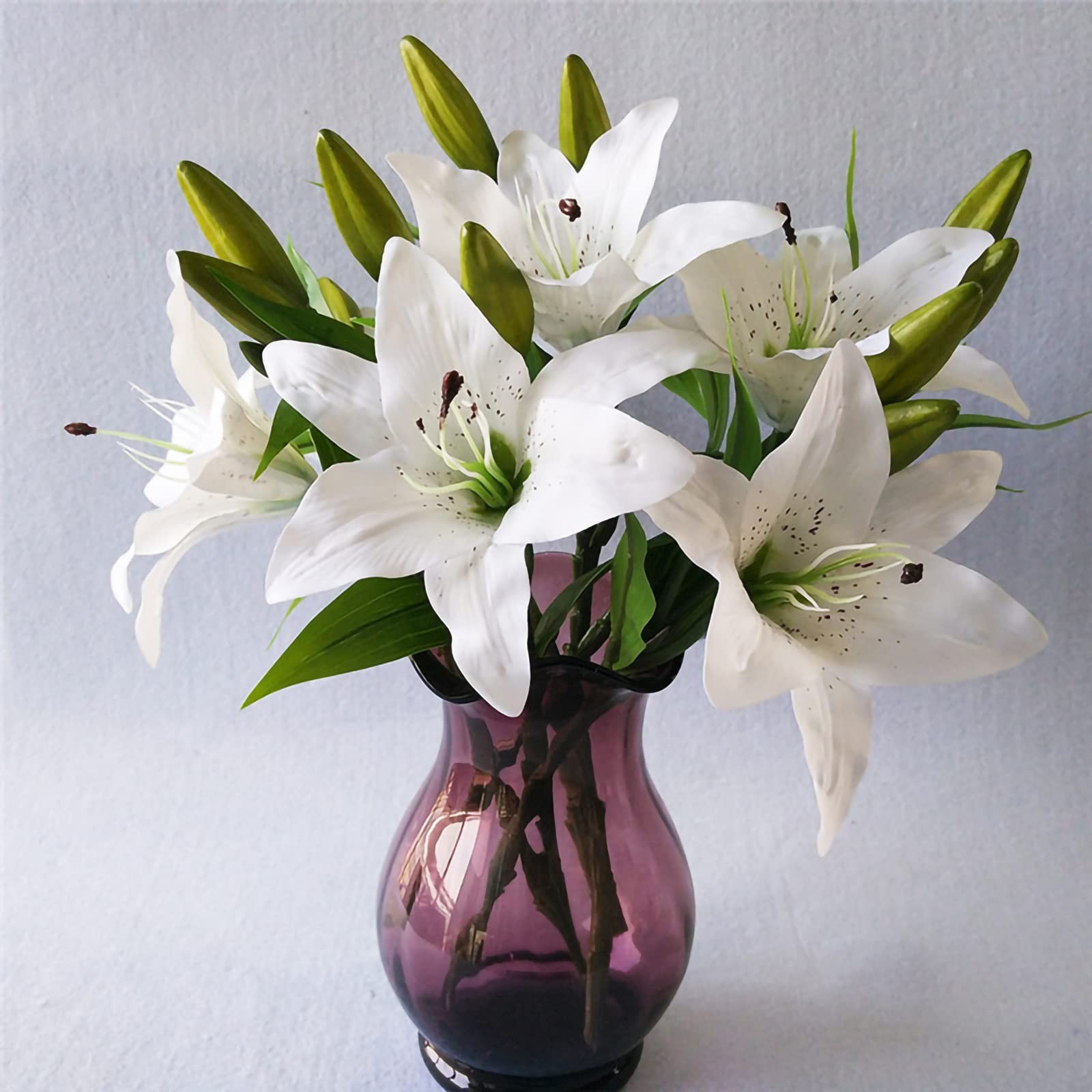 8 Pcs Artificial Tiger Lily Real Touch Easter Lily Fake Spring Flowers for We…