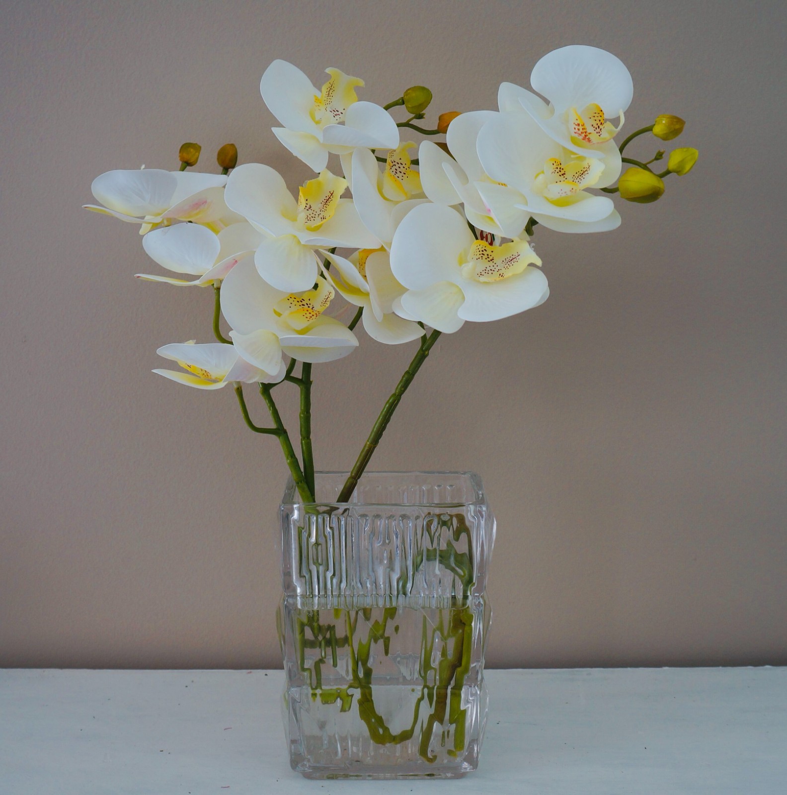 Artificial Orchids, Fake Phalaenopsis Stem, Real touch, For Home Office Party