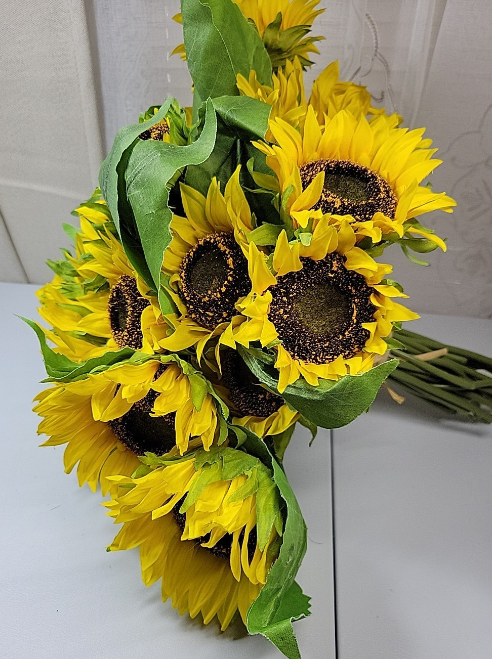 33-Life Like Silk Sunflowers 5-Bundles of 6 + 3 Extra