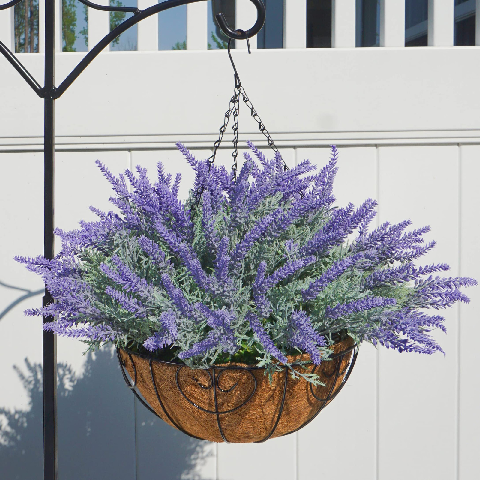 Artificial Faux Outdoor Hanging Flowers Plants Basket for Porch Fall Winter D…