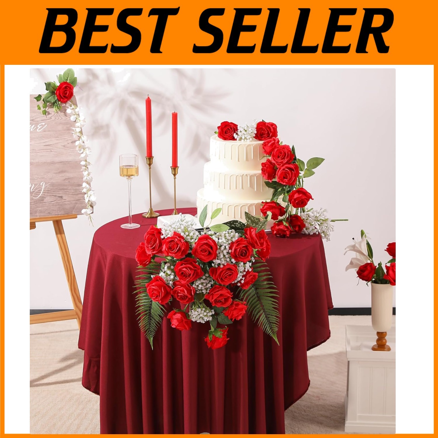 Thoughtful Gift Option: Artificial Silk Roses – 12pcs
