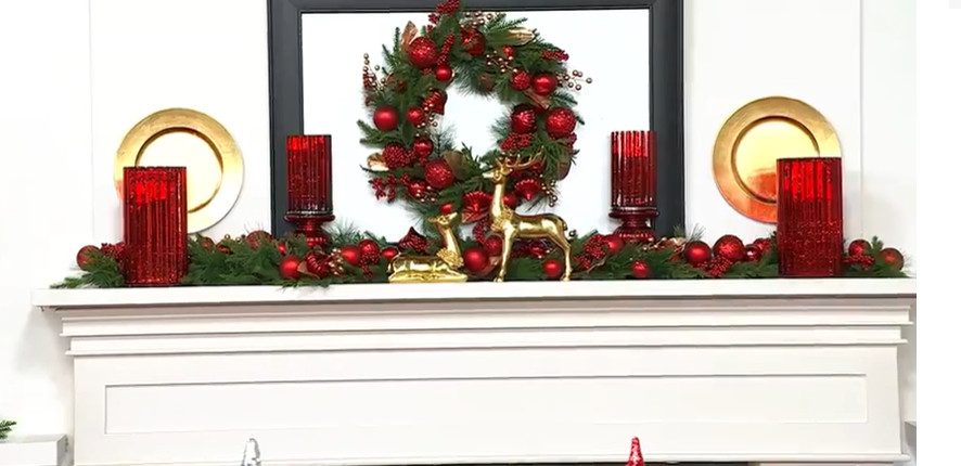 NEW Set of 4 Ornament, Pine and Berry Picks by Valerie in RED H468253