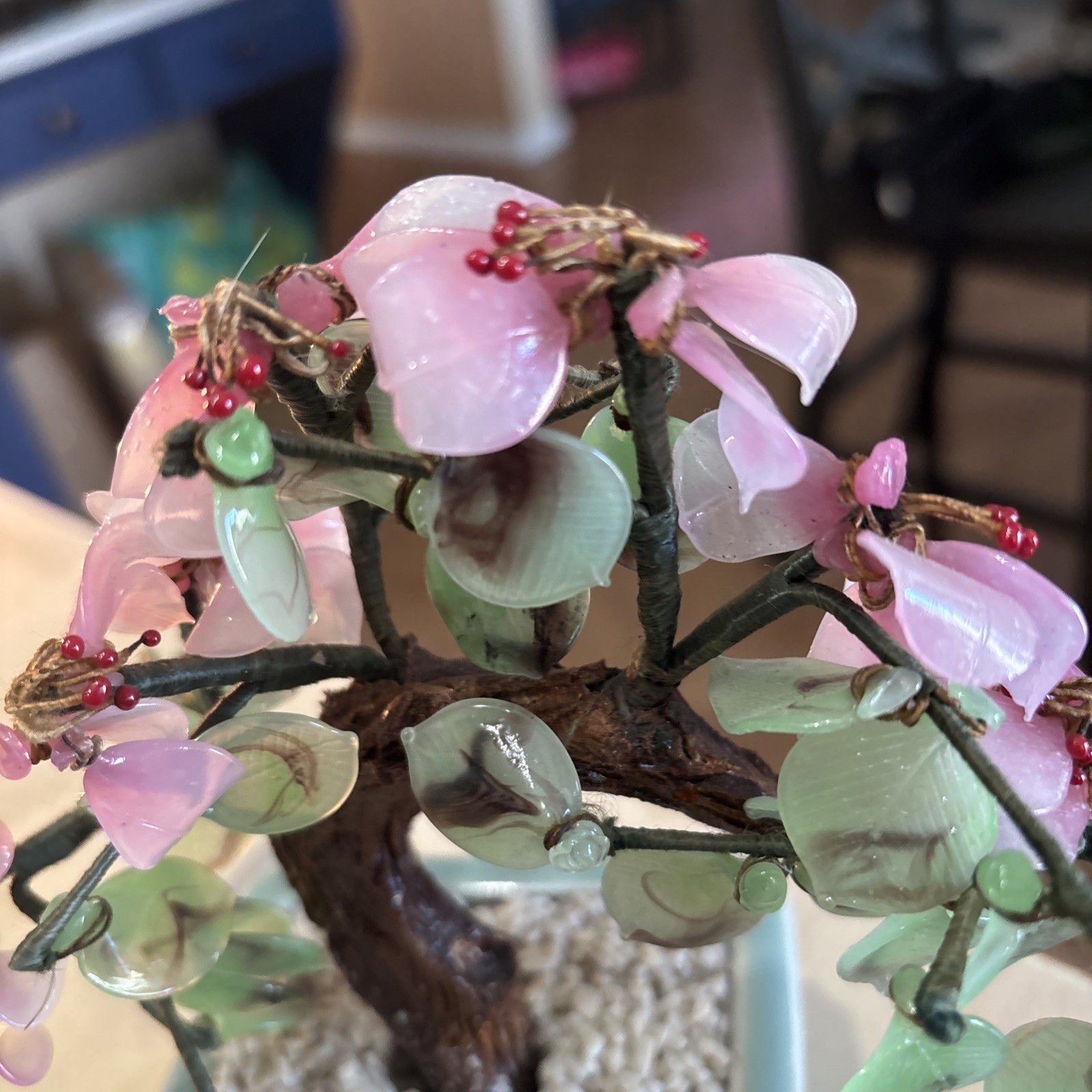 VTG Pink Cherry Blossom Bonsai Tree 7”