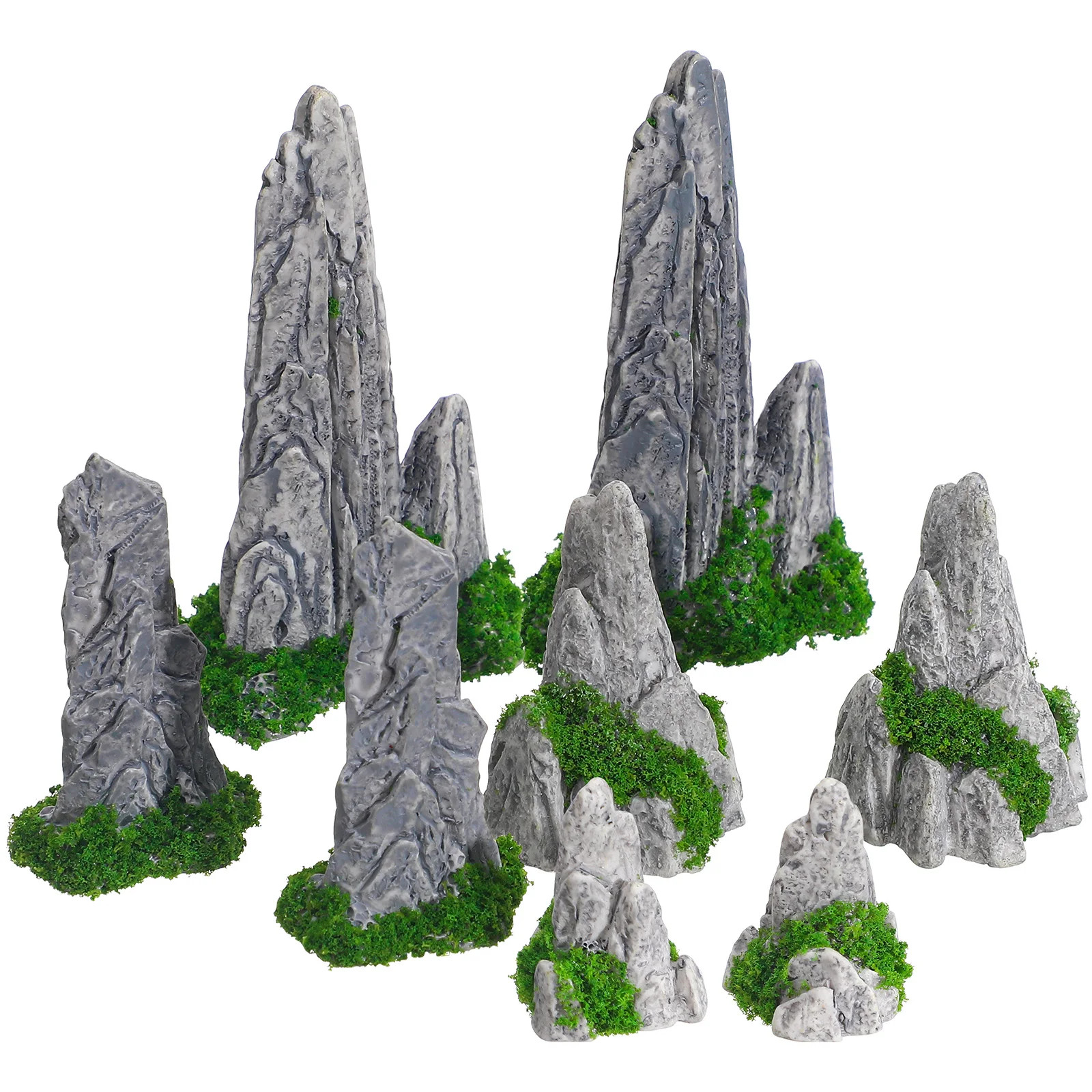 8Pcs Artificial Rockery Ornament Bonsai Micro Landscape Rockery Statue Deco Mini