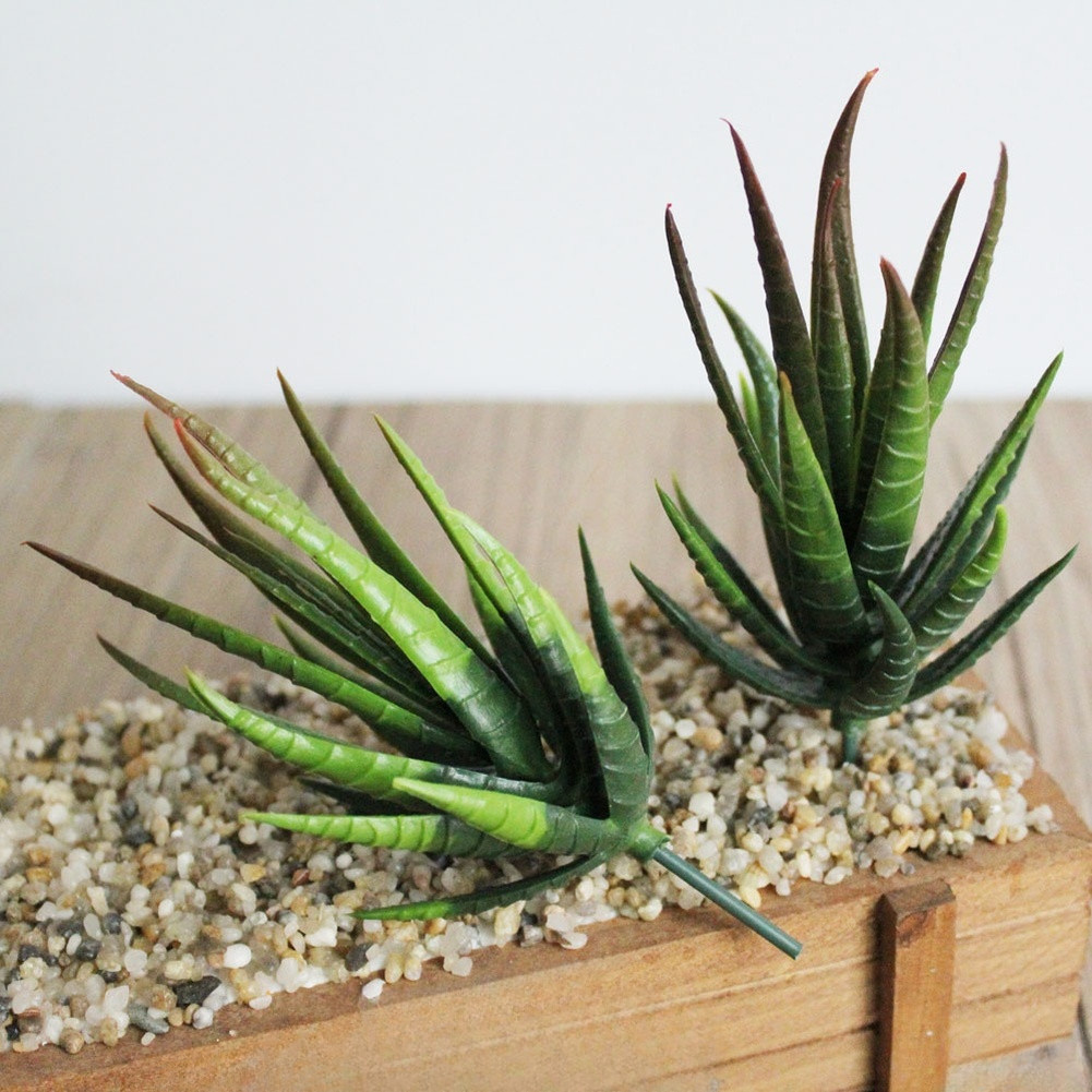 PVC Fake For zebra Aloe Plant for DIY Interior Wall Decor Home Office 12cm Tall