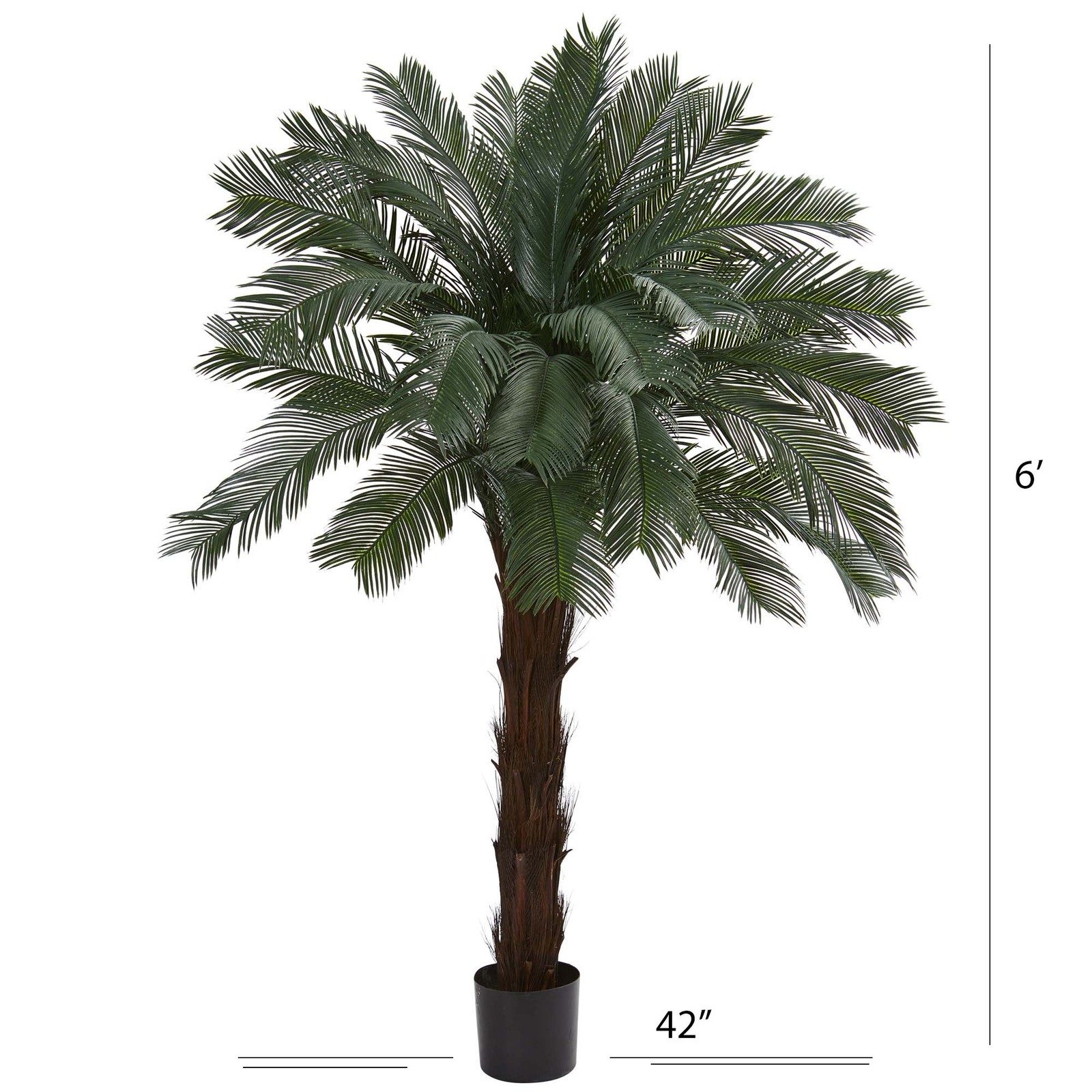 Nearly Natural Indoor/Outdoor 72″ Cycas Artificial Tree UV Resistant Green/Black