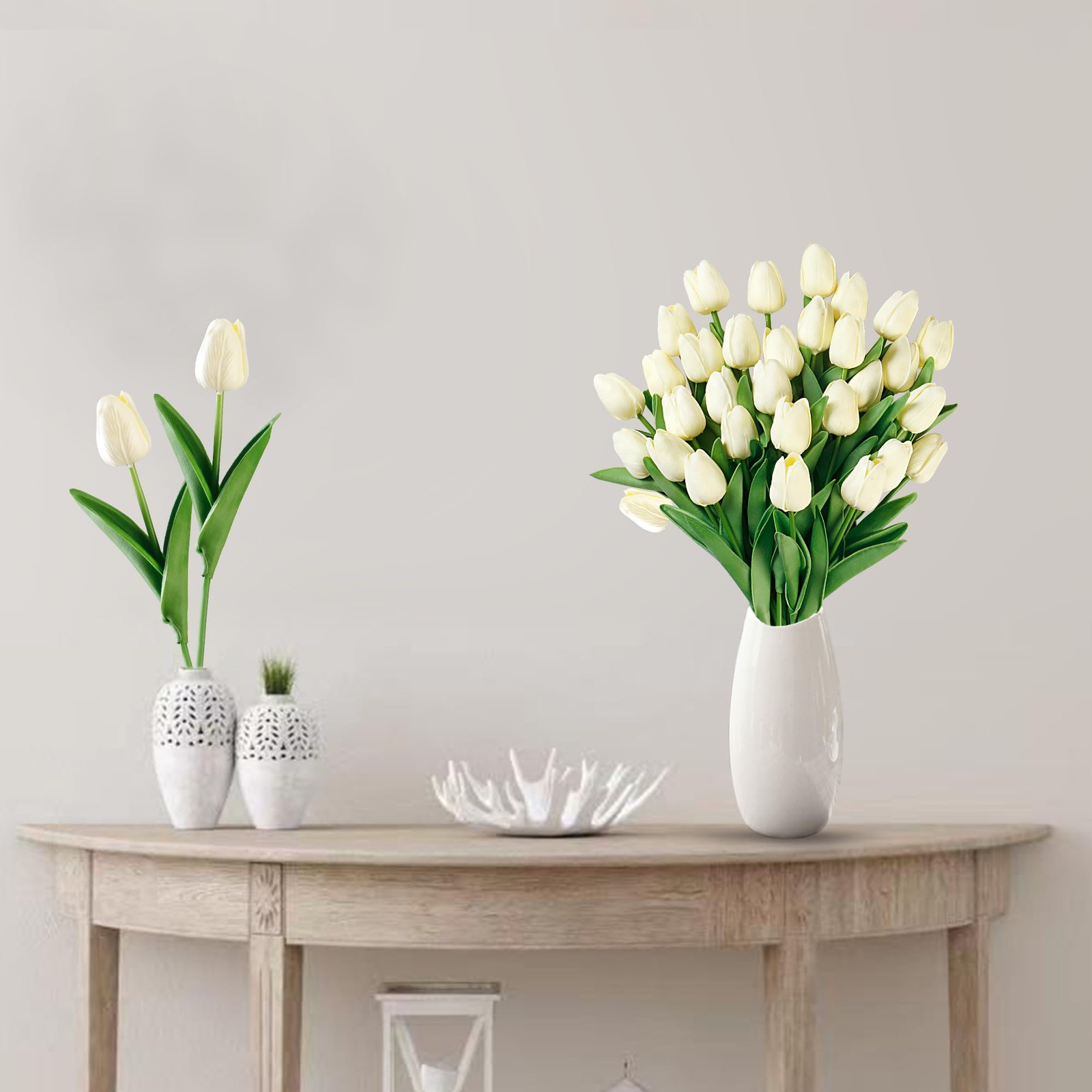 15 Pcs Fake Tulips Artificial Flowers Real Touch PU Faux Flowers Tulip Stems …
